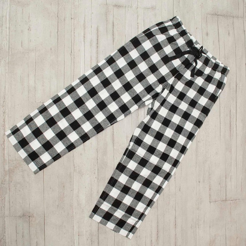 NWT J. Crew Soft Flannel Pants in Black and White Buffalo Check - size S